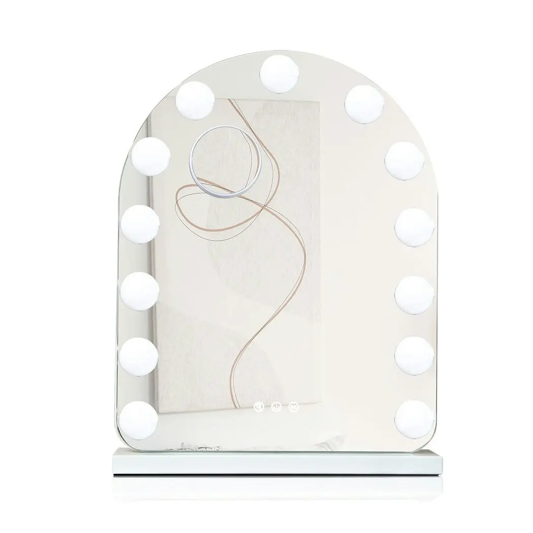 Yezi Hollywood Mirror Arch-shaped Vanity Makeup Mirror with Lights Tabletop