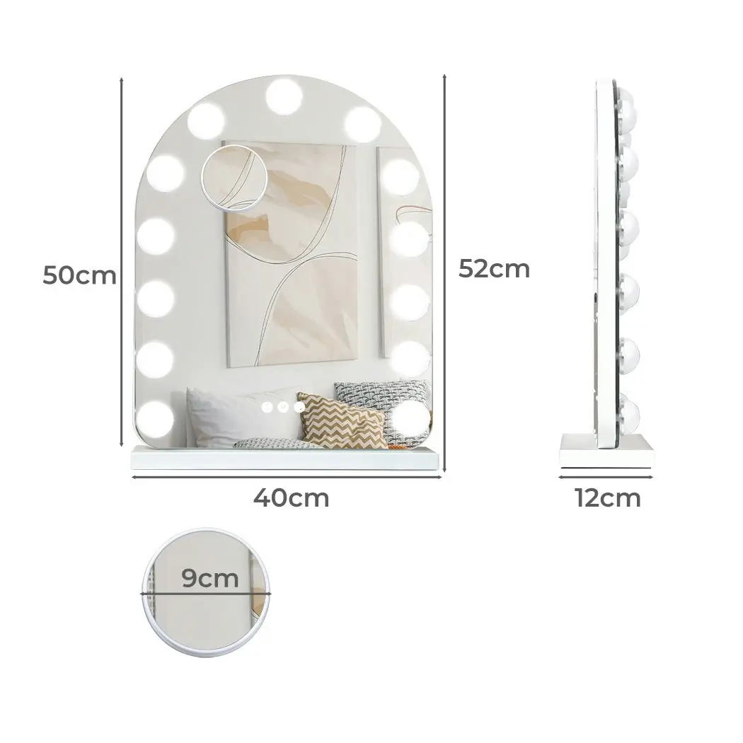 Yezi Hollywood Mirror Arch-shaped Vanity Makeup Mirror with Lights Tabletop