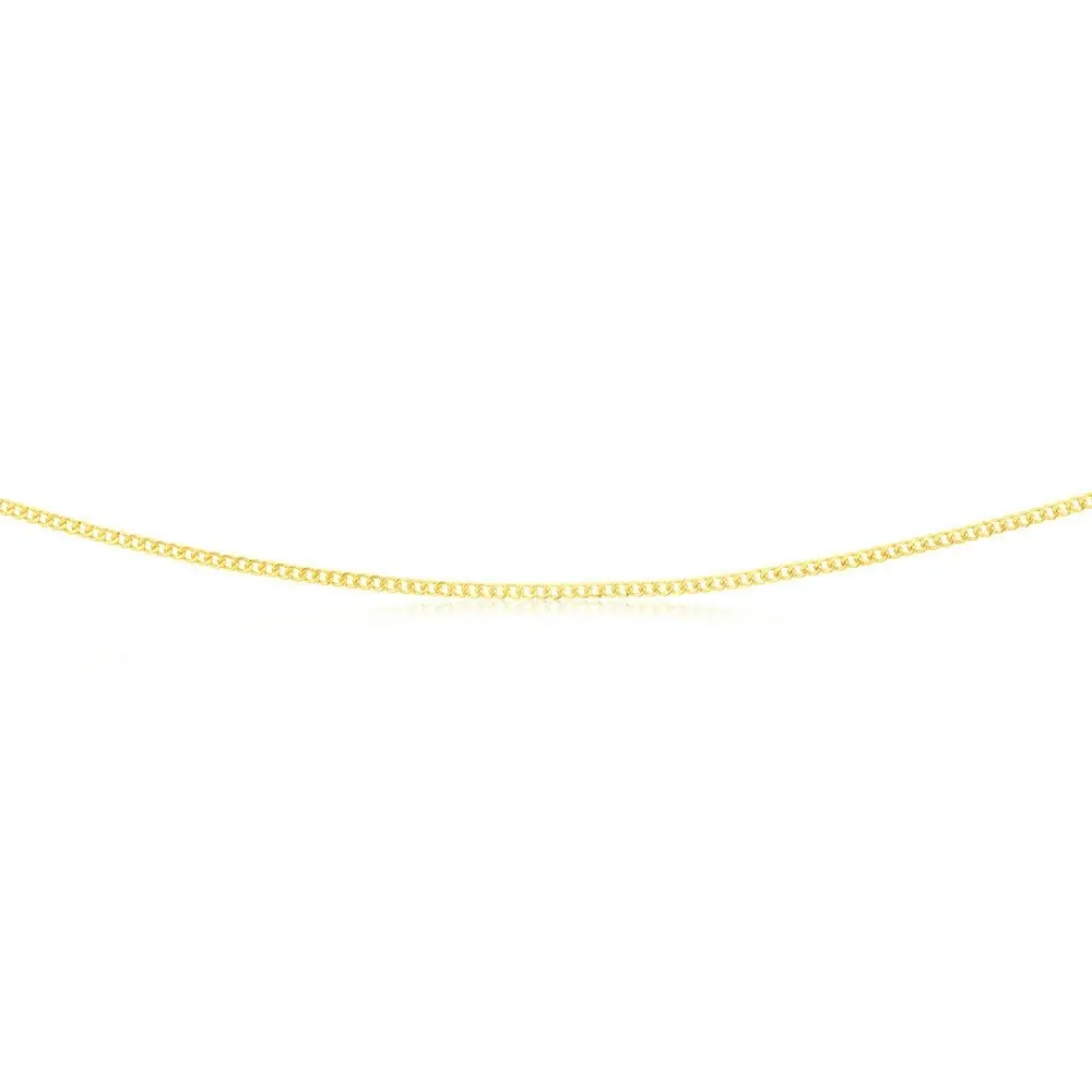 9ct Yellow Gold Silver Filled Delicate 45cm Curb Chain