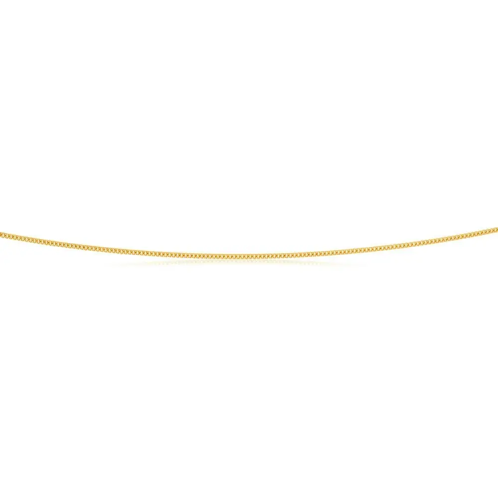 9ct Yellow Gold Silver Filled Delicate 45cm Curb Chain