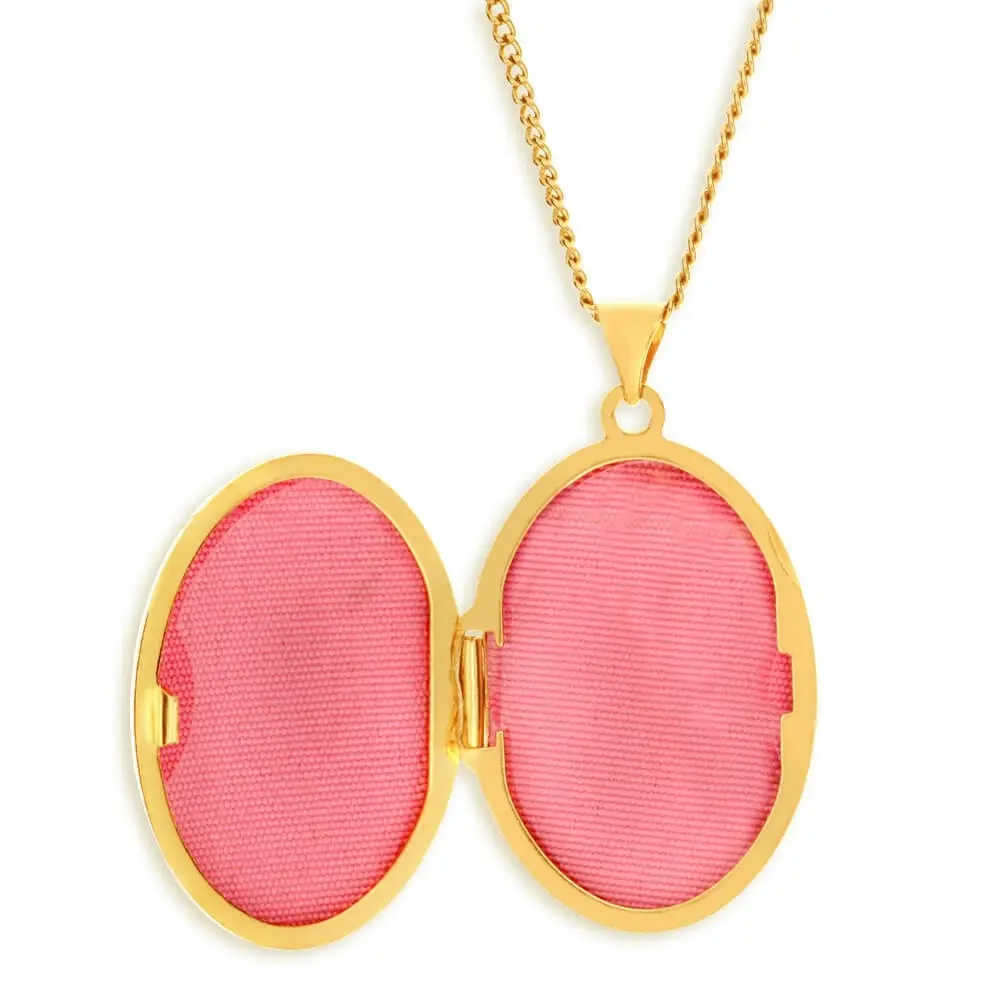 9ct Yellow Gold Silver Filled Oval Shaped Locket