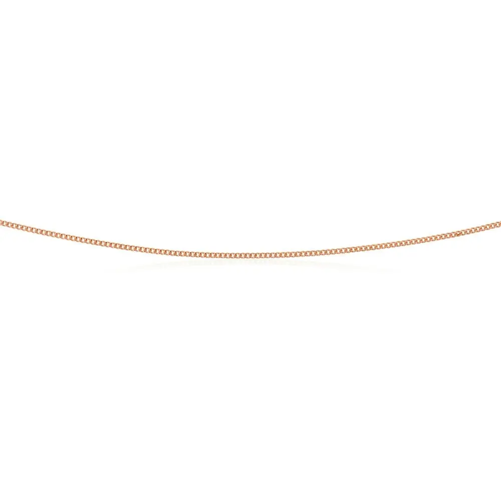 45cm Sterling Silver and Rose Gold Plated Curb Link Chain