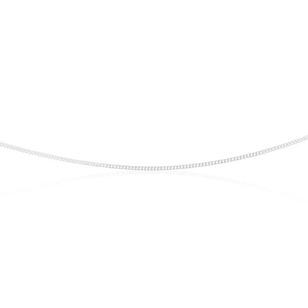 Sterling Silver Curb Dicut 40cm Chain