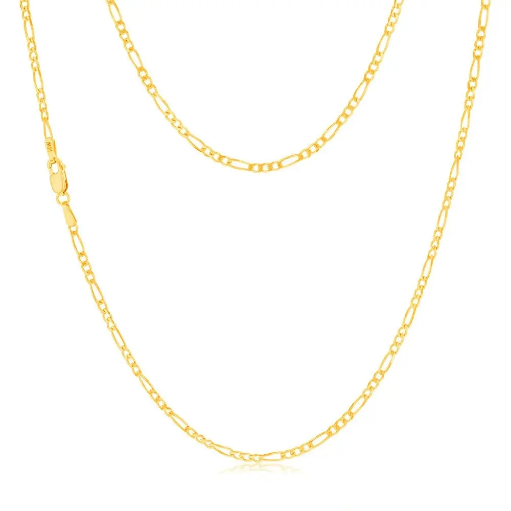 9ct Yellow Gold 1:3 Figaro 40cm Chain 60Gauge