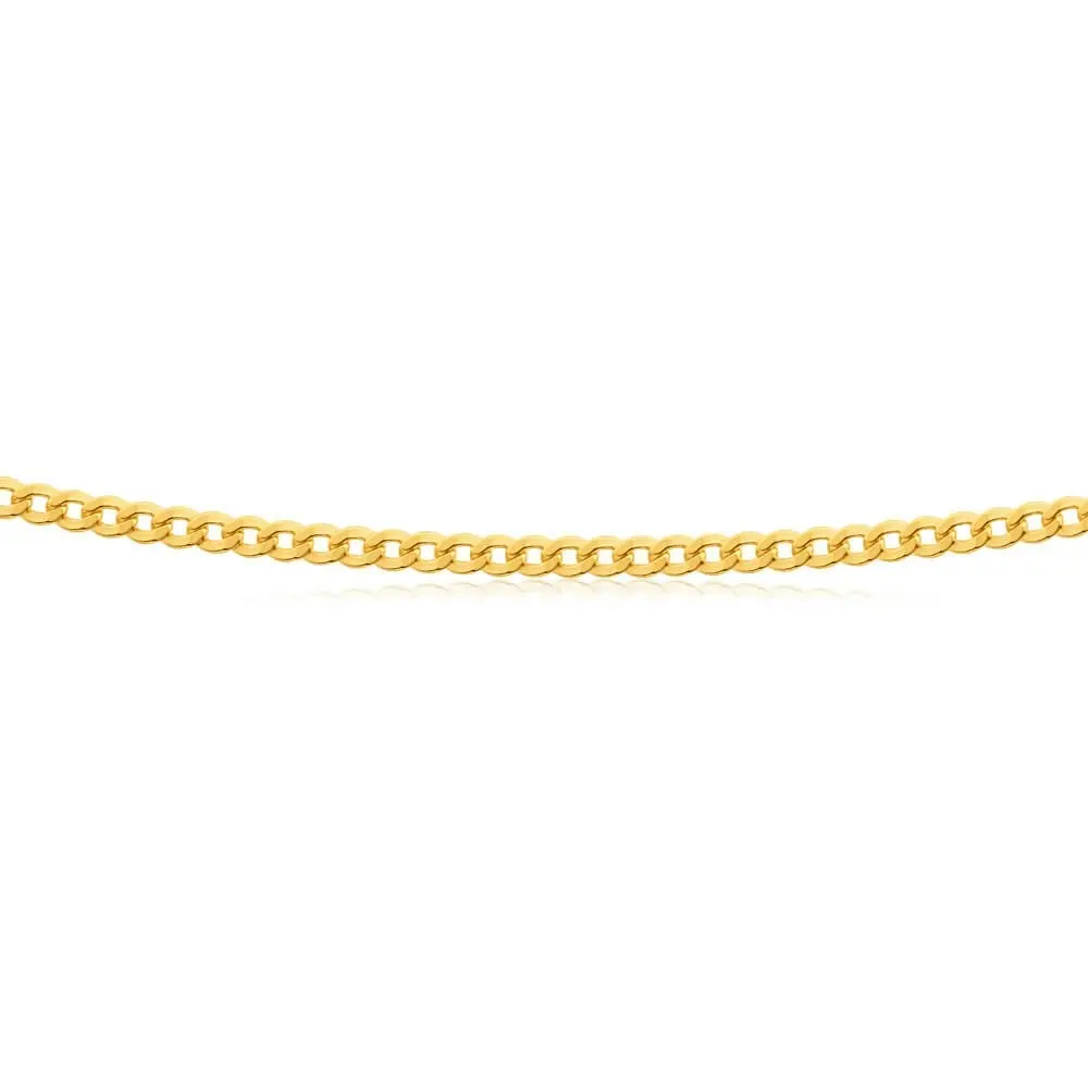 9ct Elegant Yellow Gold Copper Filled Curb 45cm Chain