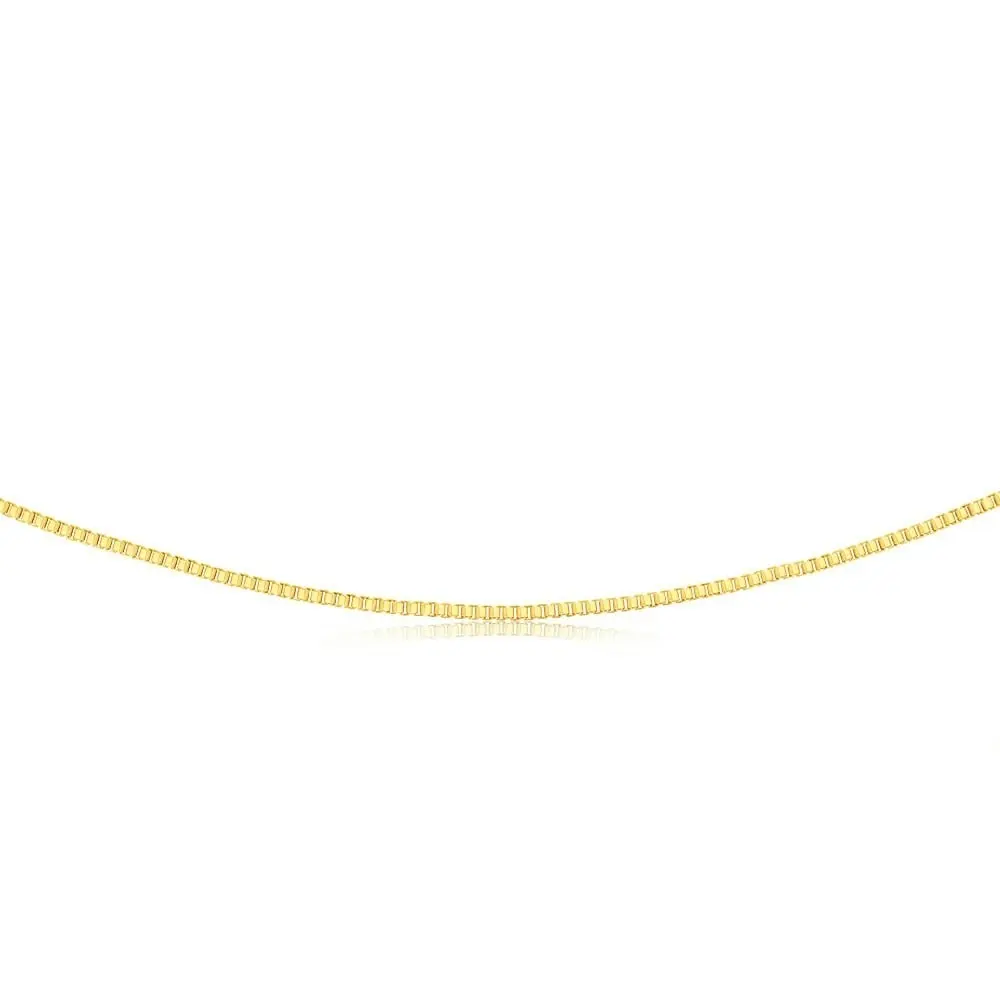 9ct Yellow Gold Silver Filled 55cm Box Chain