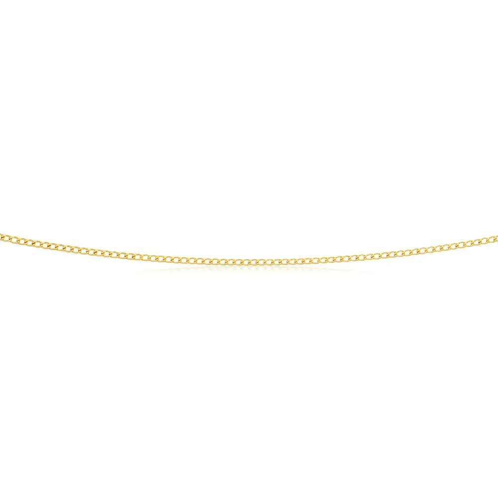 9ct Yellow Gold 40 Gauge Curb 50cm Chain