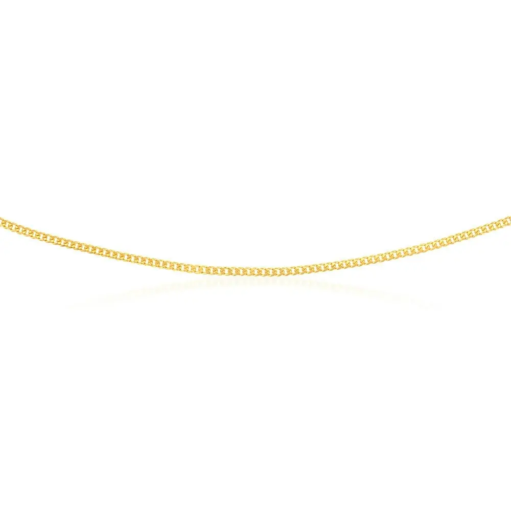 9ct Yellow Gold Silverfilled 60 Gauge Curb 80cm Chain