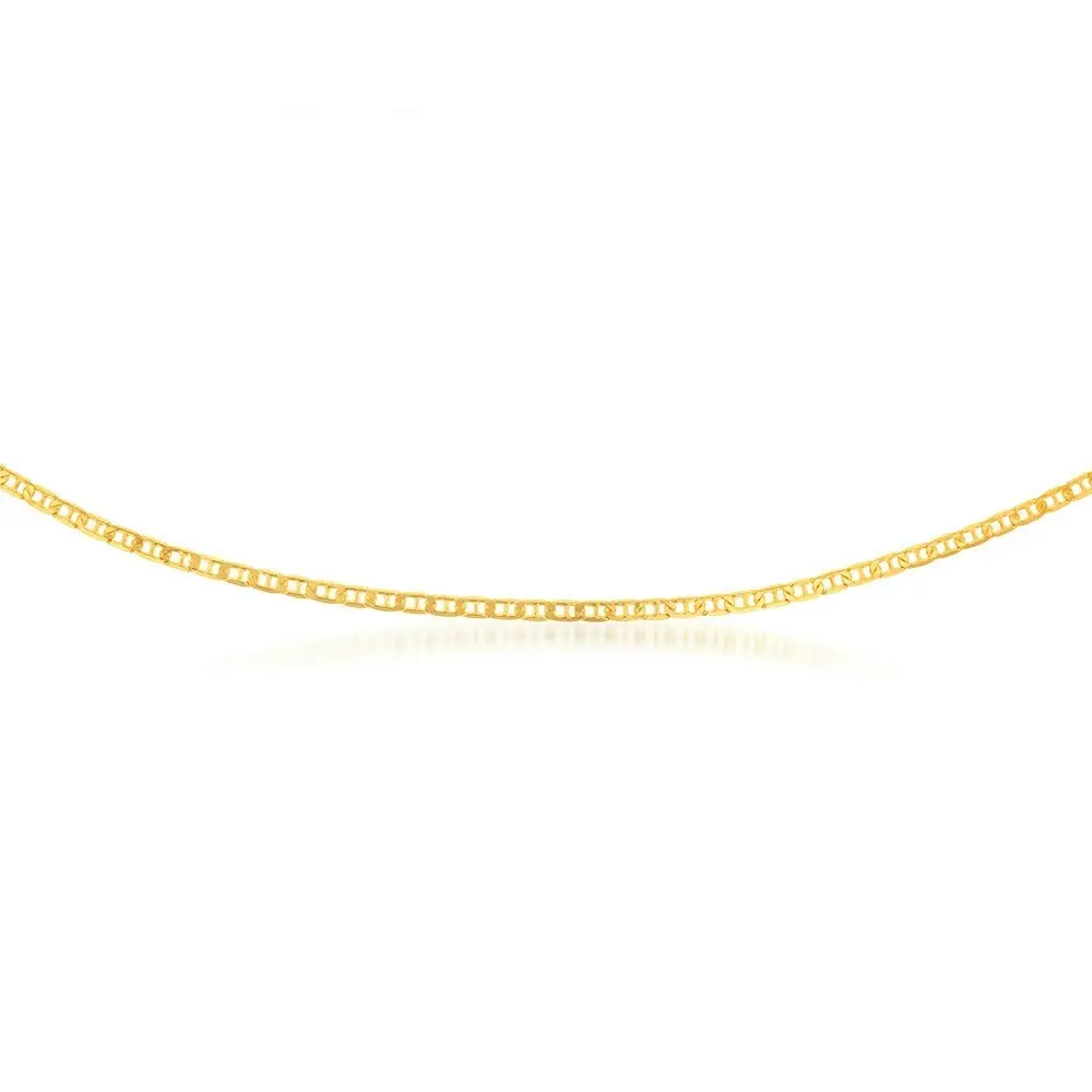 9ct Yellow Gold Silverfilled 80 Gauge Anchor 55cm Chain