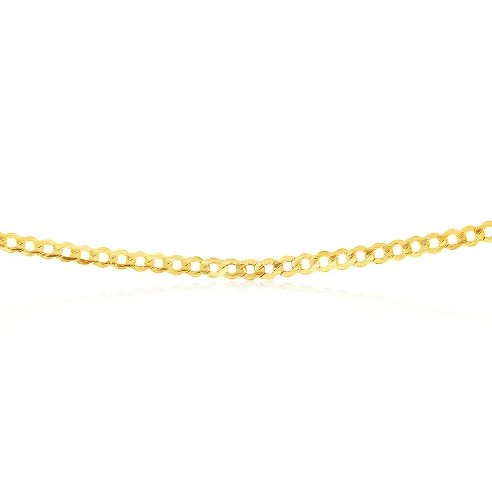 9ct Yellow Gold Silverfilled Curb 80 Gauge 55cm Chain