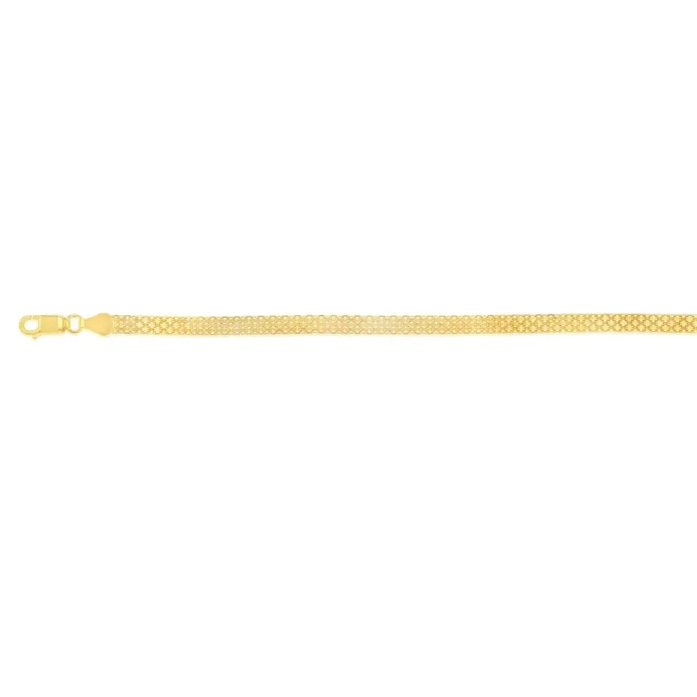 Sterling Silver Gold Plated Flat 19cm Bracelet