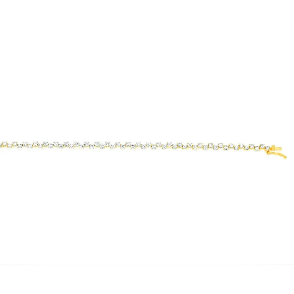 2 Carat Diamond Tennis Bracelet in 10ct Yellow Gold