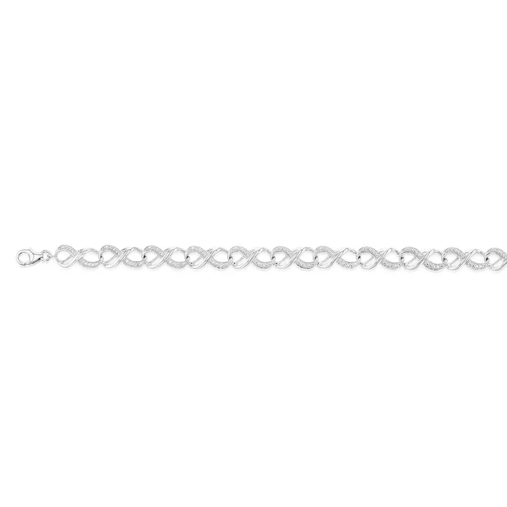 Sterling Silver & 0.05Ct Diamond Bracelet