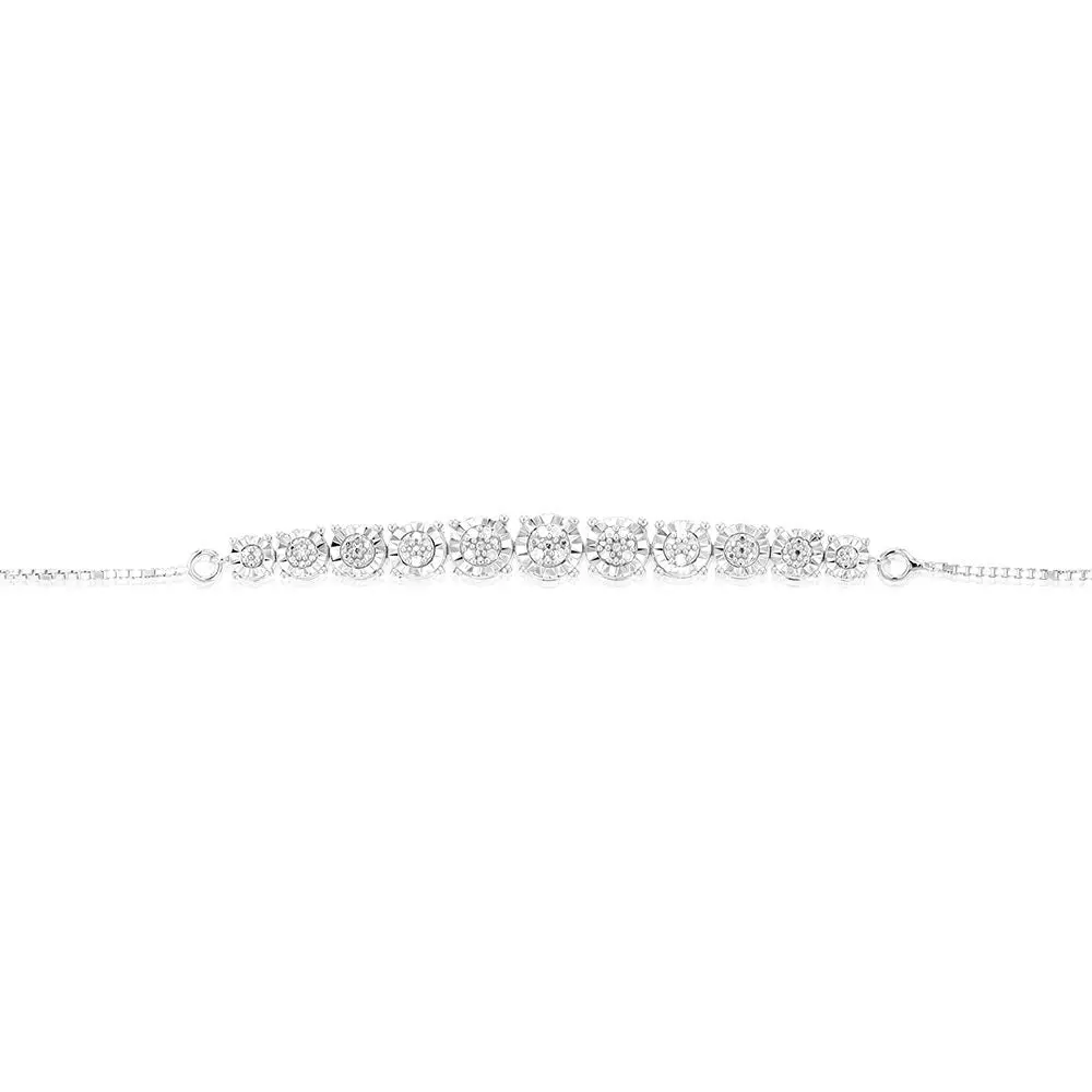 Sterling Silver 1/10 Carat Diamond Silder Bracelet