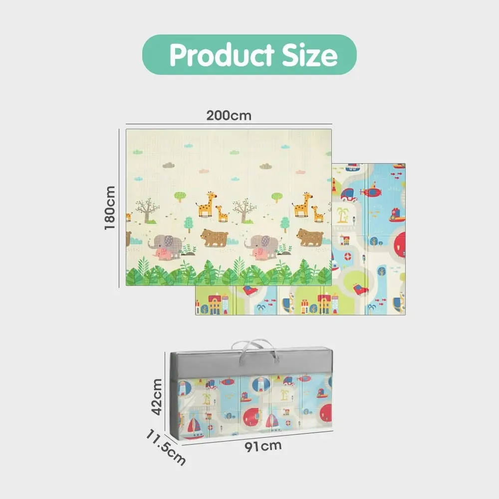 Playpals Kids Play Mat Baby Crawling Double Folding Pad XPE Foam Non-slip Carpet