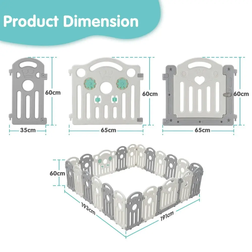 Playpals Kids Playpen Baby Safety Gate Toddler Fence Child Play Game 22 Panels