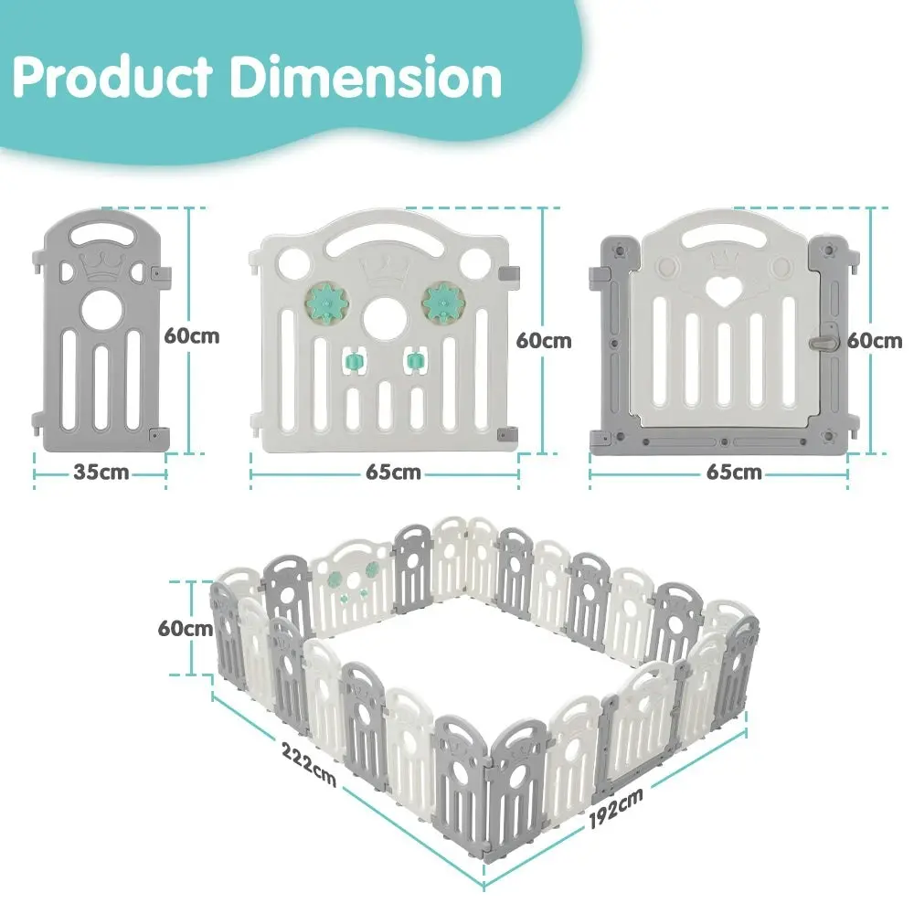 Playpals Kids Playpen Baby Safety Gate Toddler Fence Child Play Game 24 Panels