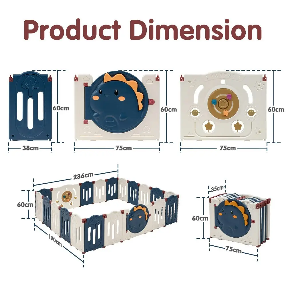 Playpals Kids Playpen Baby Large Safety Gate Toddler Fence Child Play 20 Panels