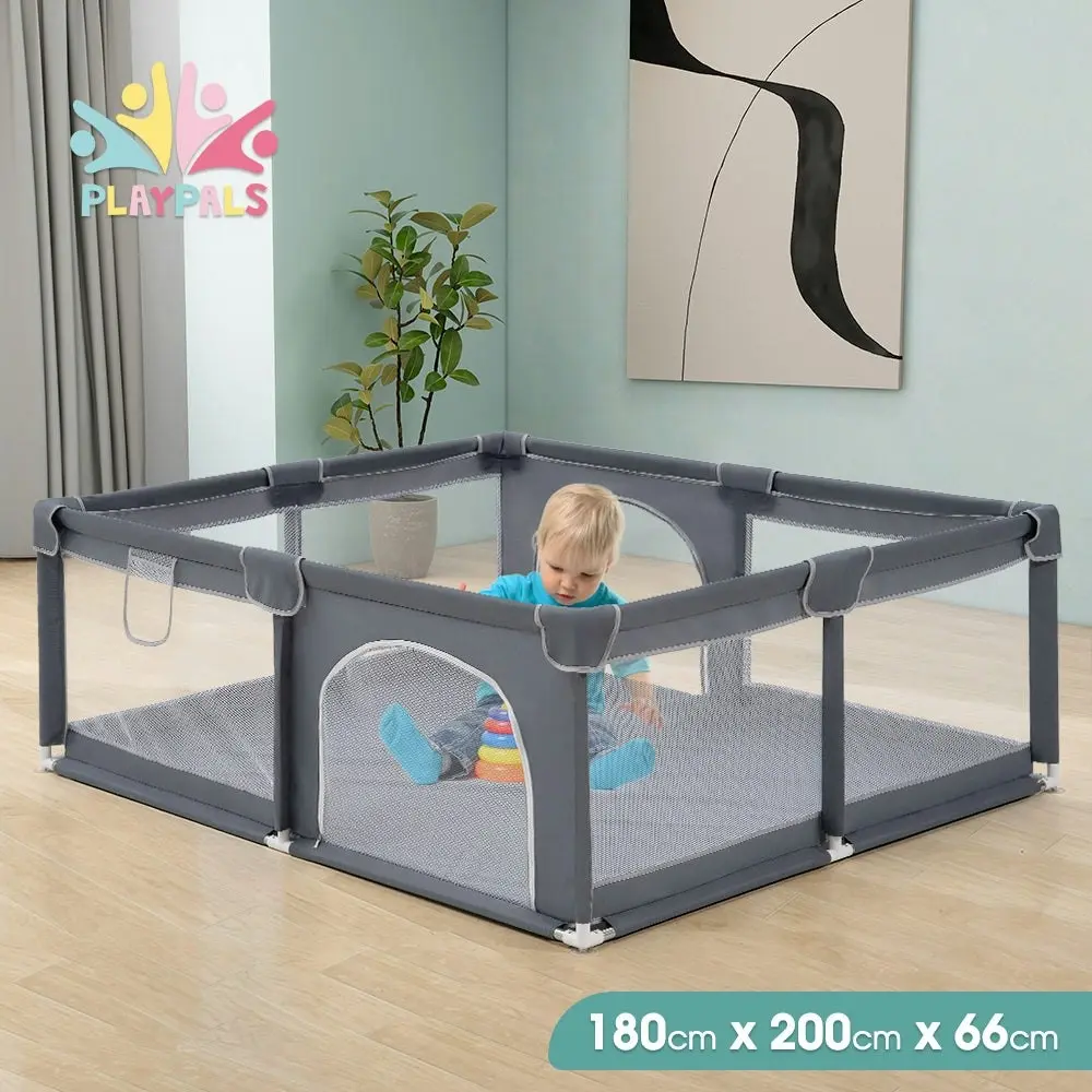 Playpals Baby Playpen Child Safety Gate Kids Playpen Child Play 2 Door 180X200cm