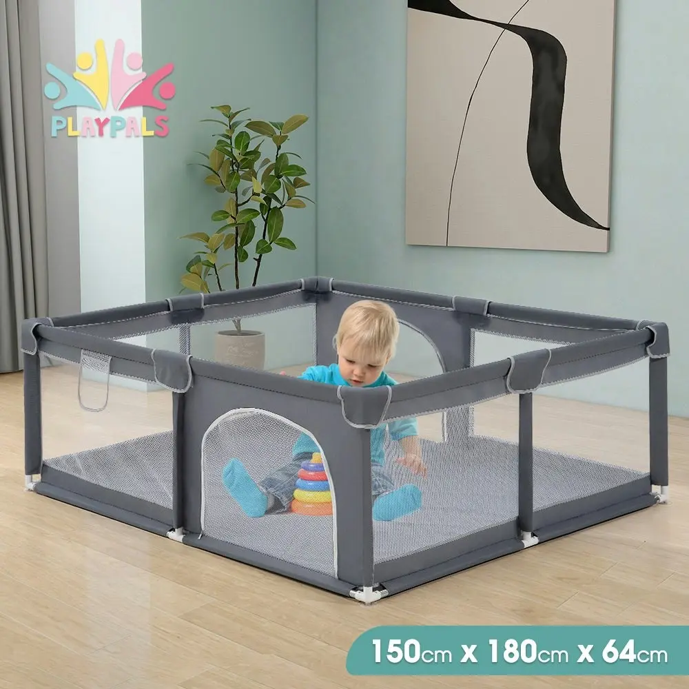 Playpals Baby Playpen Child Safety Gate Kids Playpen Child Play 2 Door 150x180cm