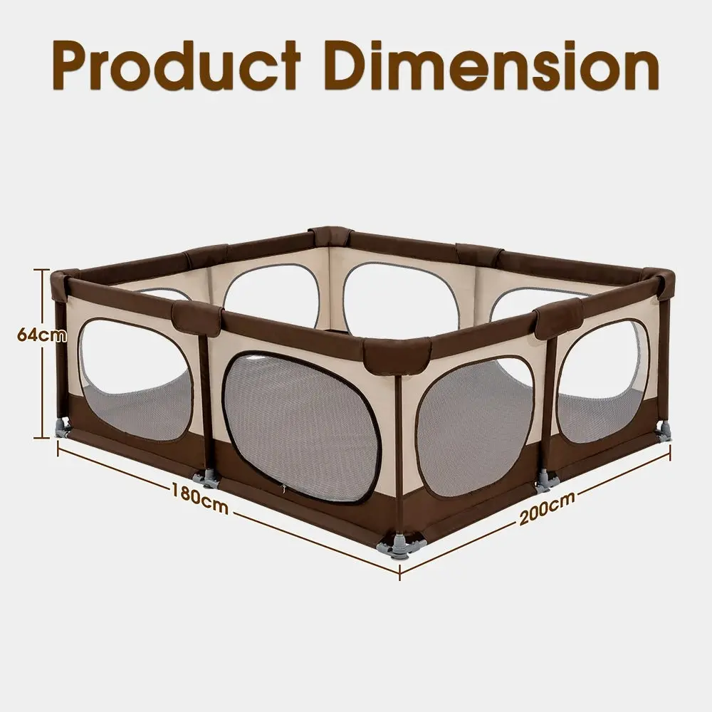 Playpals Baby Playpen Child Safety Gate Kids Playpen Child Play 180X200cm