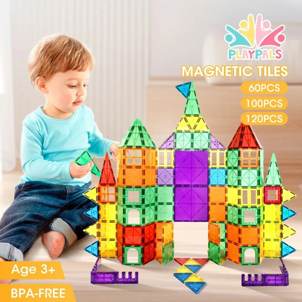 Playpals Kids Magnetic Tiles Blocks Building Educational Toys Child Gift