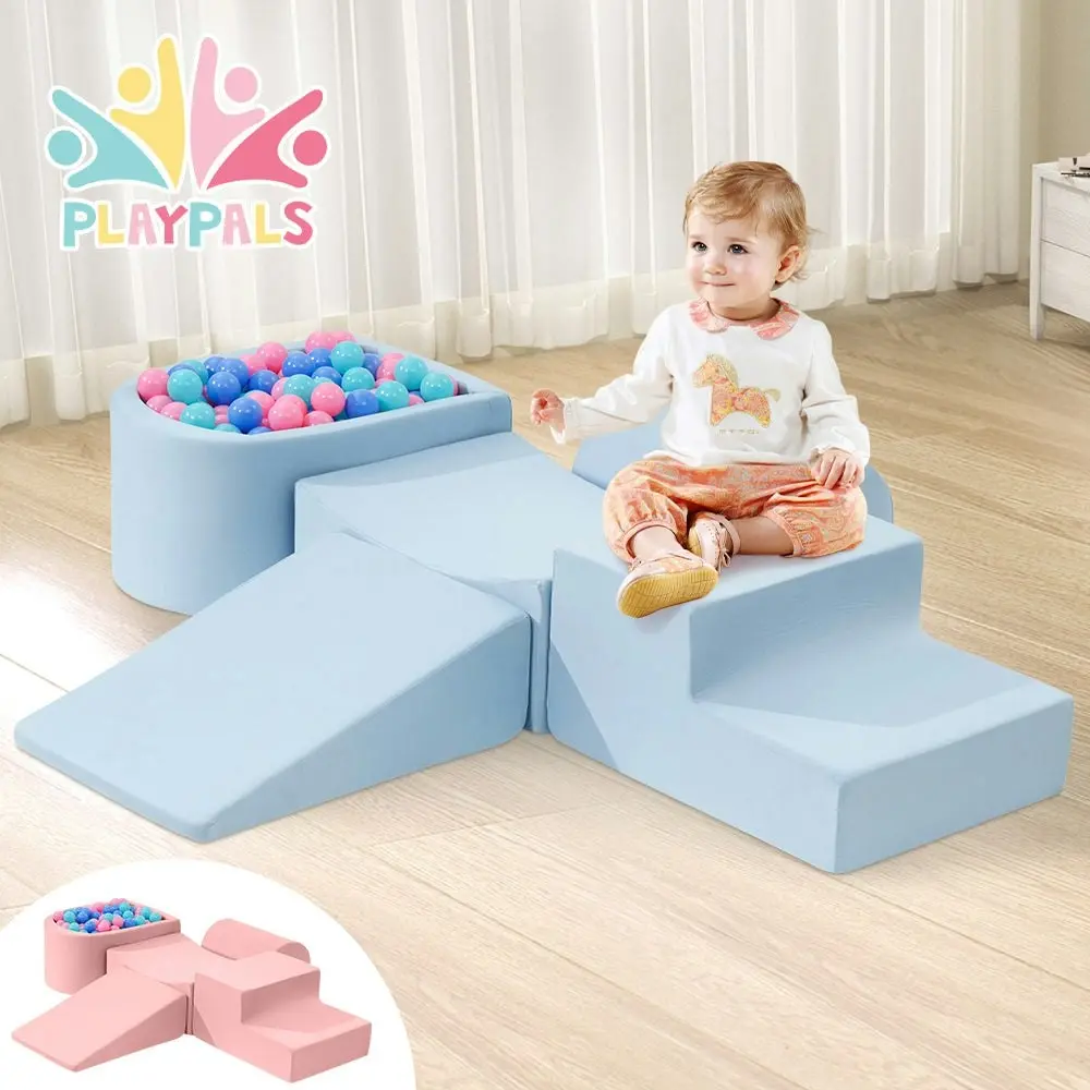 Playpals Kid Climb Crawl Foam Play Set Soft Play Set Activity Toys 5PC Pink/Blue