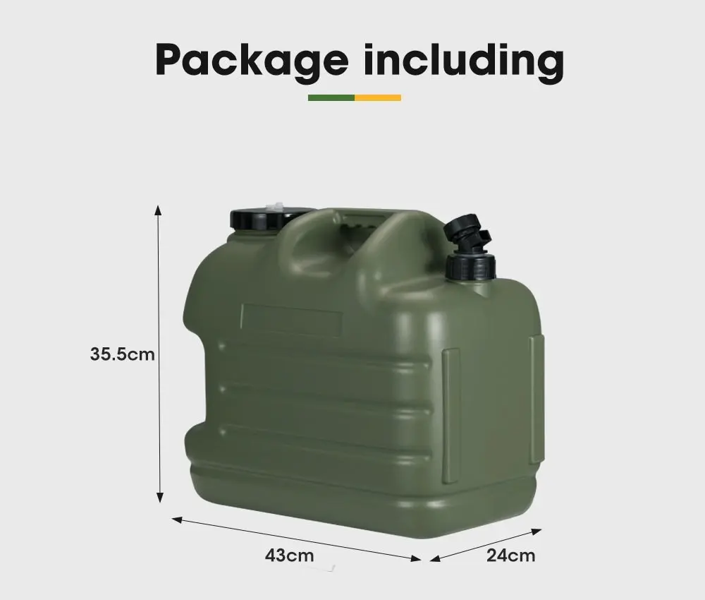 ZUNI Water Container Jerry Can Bucket Camping Outdoor Storage Barrel 25L Green