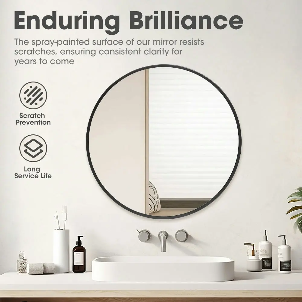 Propulse Round Wall Mirror 50cm Bathroom Makeup Mirrors Home Decor Metal Frame