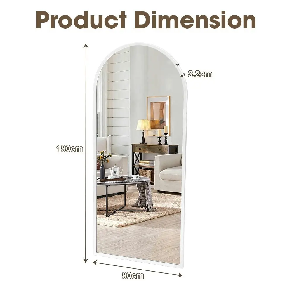 Propulse White Full Length Mirror Floor Standing or Wall Mount Makeup Home Decor