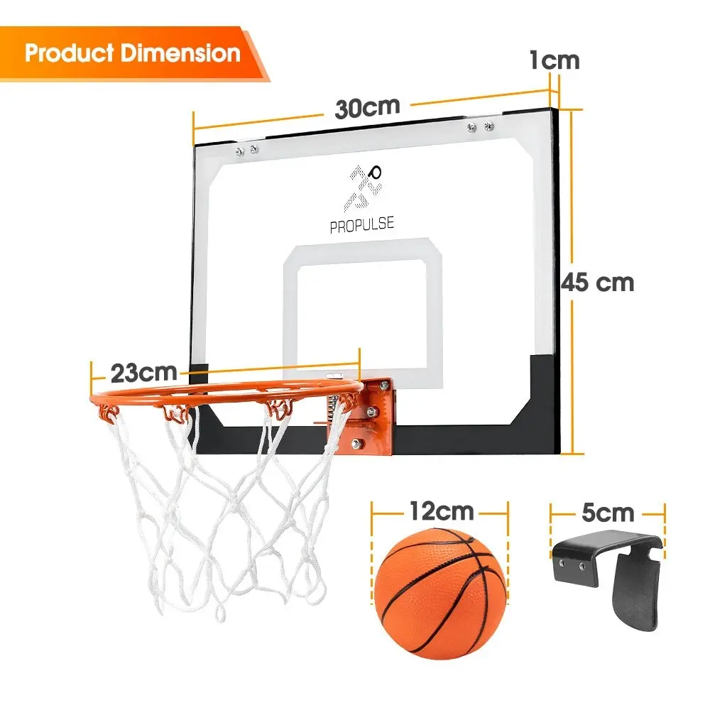 Propulse Mini Basketball Hoop Door Wall Mounted Kids Sport Backboard Indoor