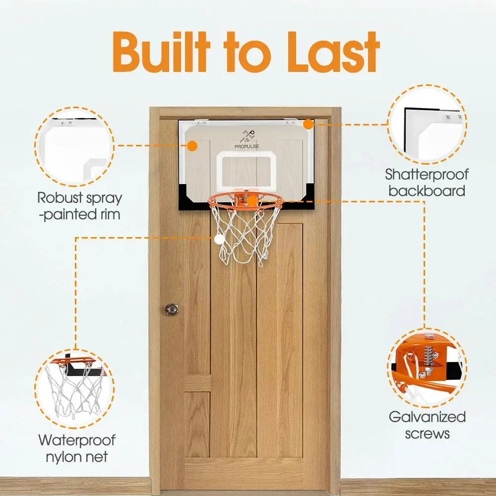 Propulse Mini Basketball Hoop Door Wall Mounted Kids Sport Backboard Indoor