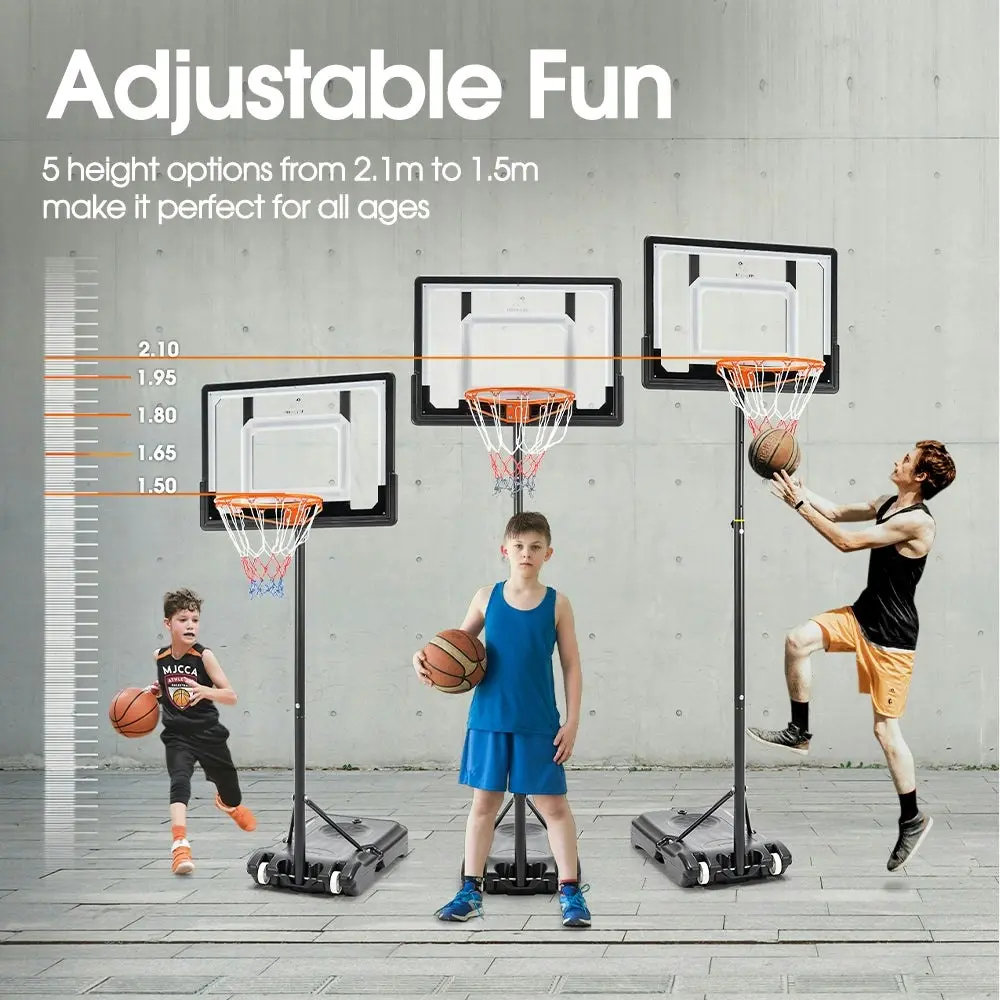 Propulse Kids Basketball Hoop Stand Portable 1.5M-2.1M Height Adjustable