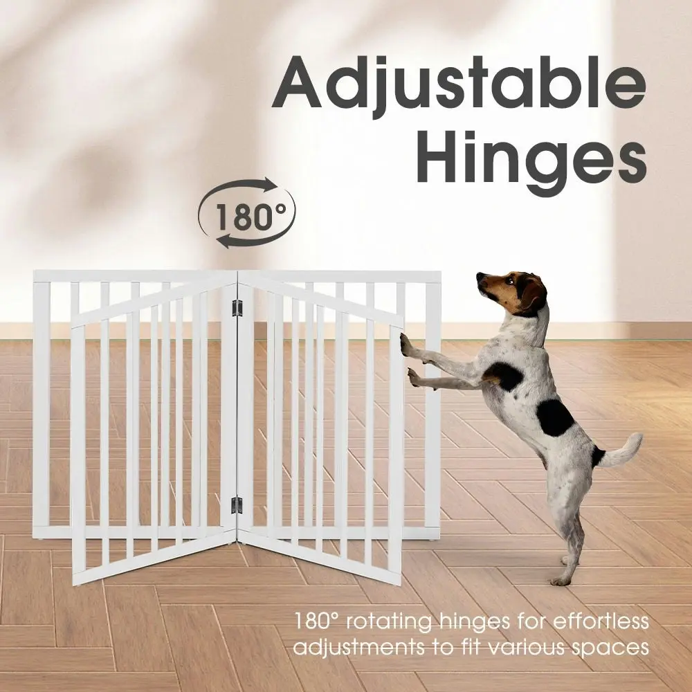 Petzly Pet Gate Dog Fence Safety Barrier Security Door 3 Panel 61cm White