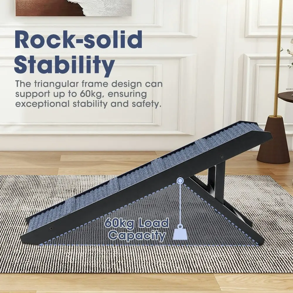 Petzly Foldable Dog Ramps Adjustable Height Pet Ramp Folding Portable Black