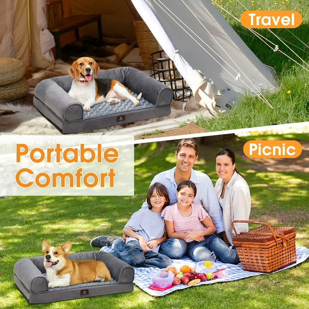 Petzly Dog Bed Memory Foam Calming Bed Orthopedic Pet Sofa Washable M/L/XL/XXL