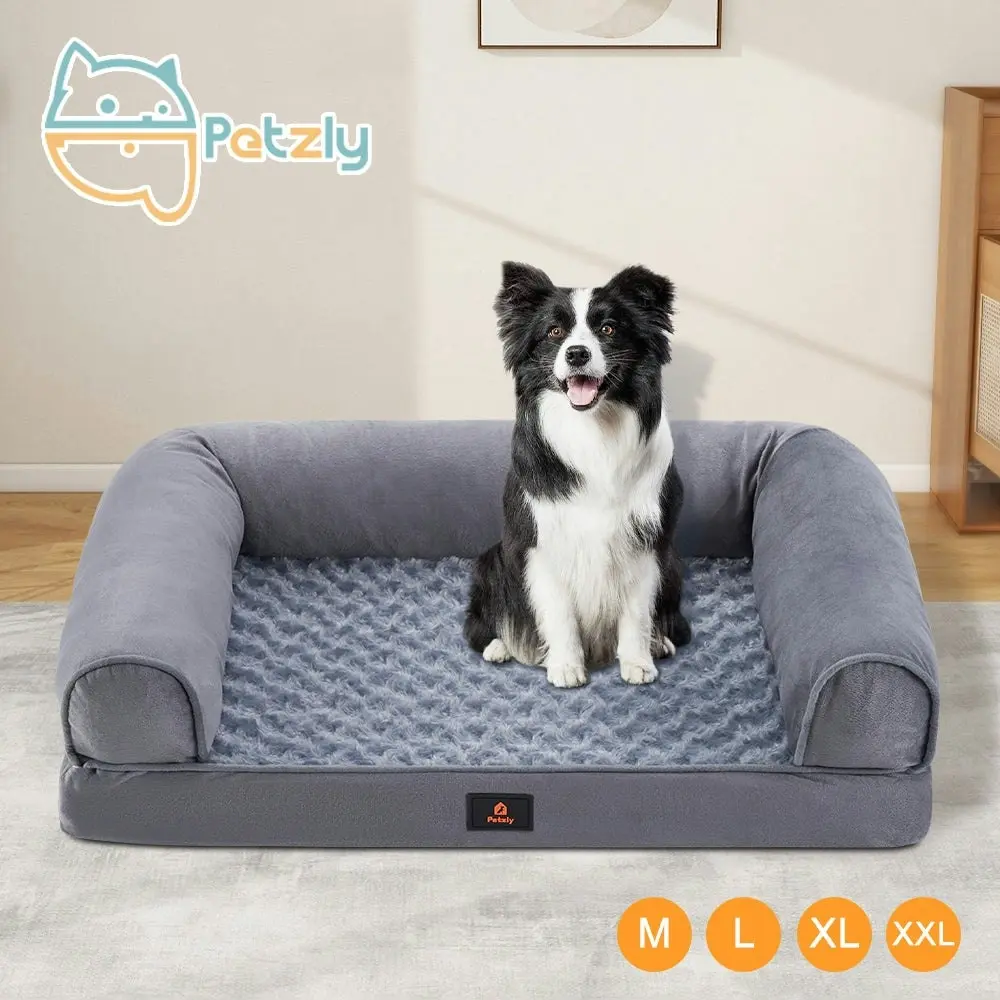 Petzly Dog Bed Memory Foam Calming Bed Orthopedic Pet Sofa Washable M/L/XL/XXL