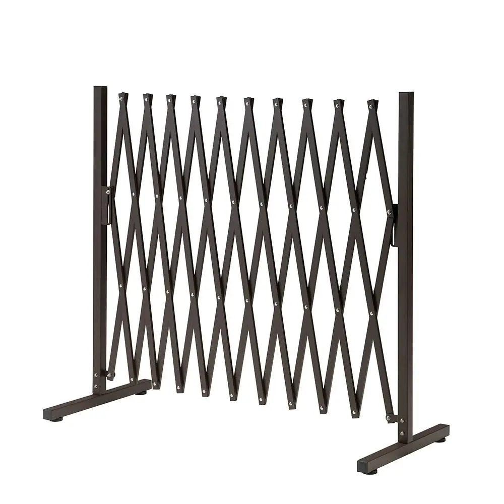 ZUNI Garden Security Fence Gate Expandable Aluminum Barrier Brown/White/Black