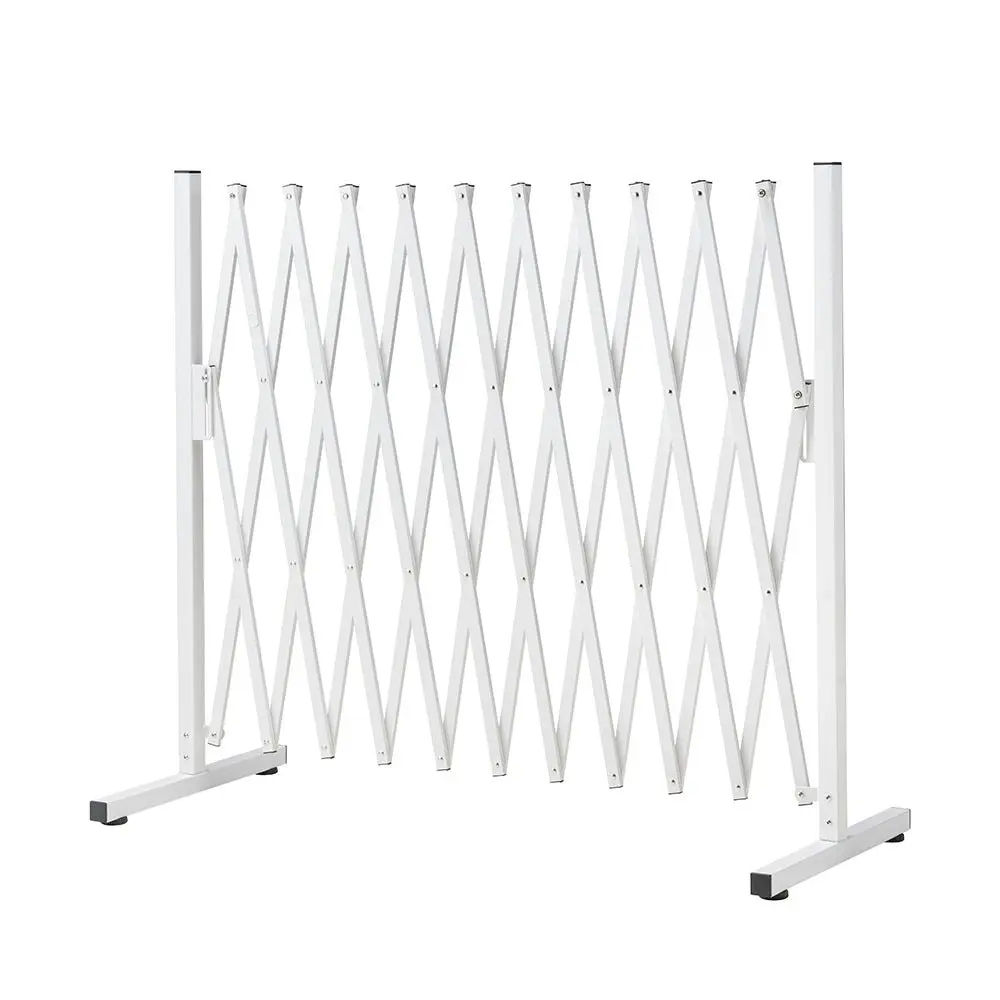 ZUNI Garden Security Fence Gate Expandable Aluminum Barrier Brown/White/Black