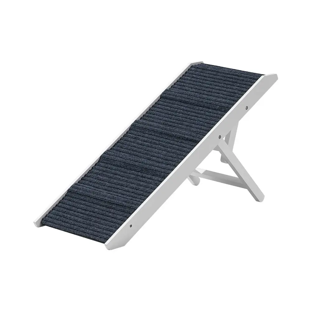 Petzly Foldable Dog Ramp Adjustable Height Pet Ramp Folding Portable Black/White