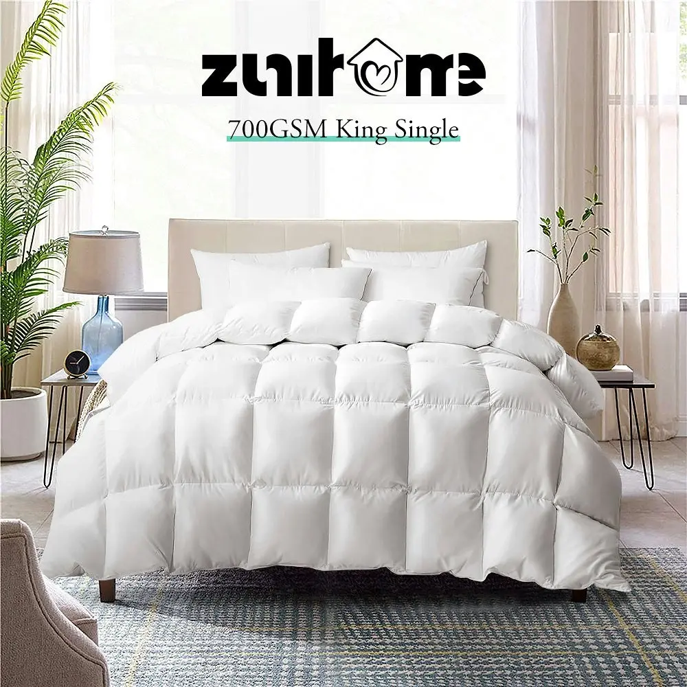 ZUNI Goose Down Duvet Quilt 700GSM Duvet Doona Winter Summer Quilt King Single