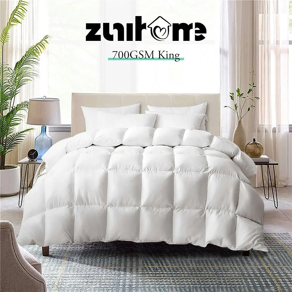 ZUNI Goose Down Duvet Quilt 700GSM Duvet Doona Winter Summer Quilt King