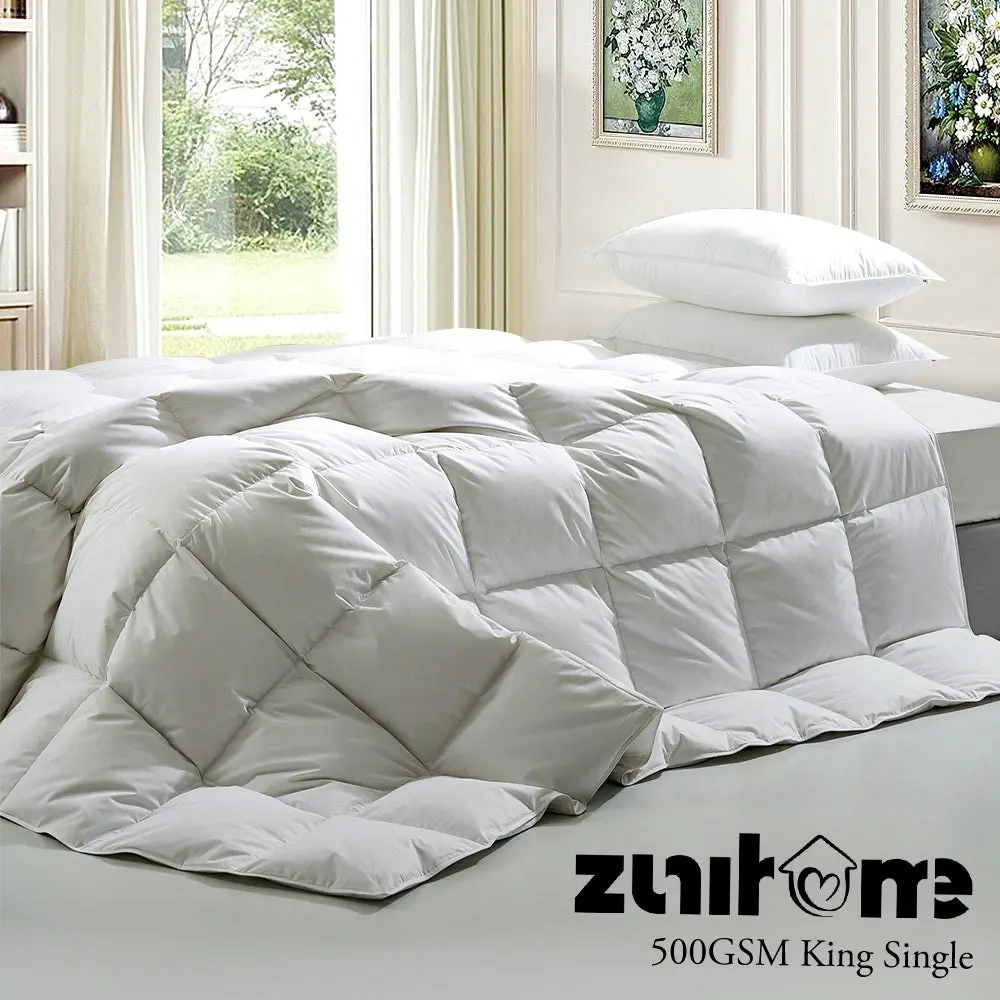 ZUNI Natural Bamboo Quilt 500GSM Duvet Doona Winter Summer Quilt King Single