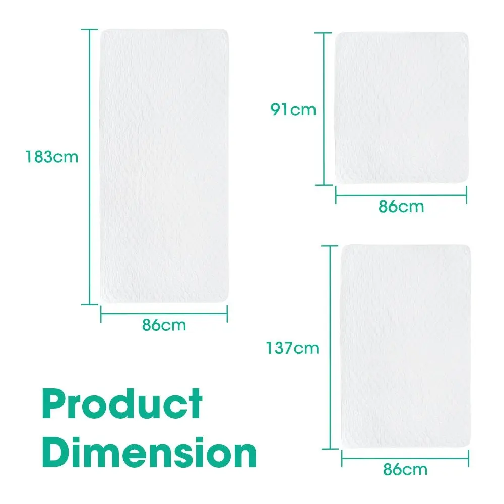 ZUNI Bed Pad Waterproof Protector Underpad Washable 2PCS 91/137/183CM