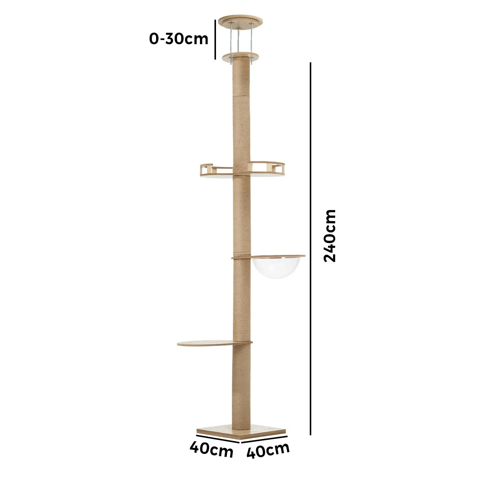 Alopet Cat Tree Wood Tower Scratching 10cm Thick Post Scratcher Floor to Ceiling