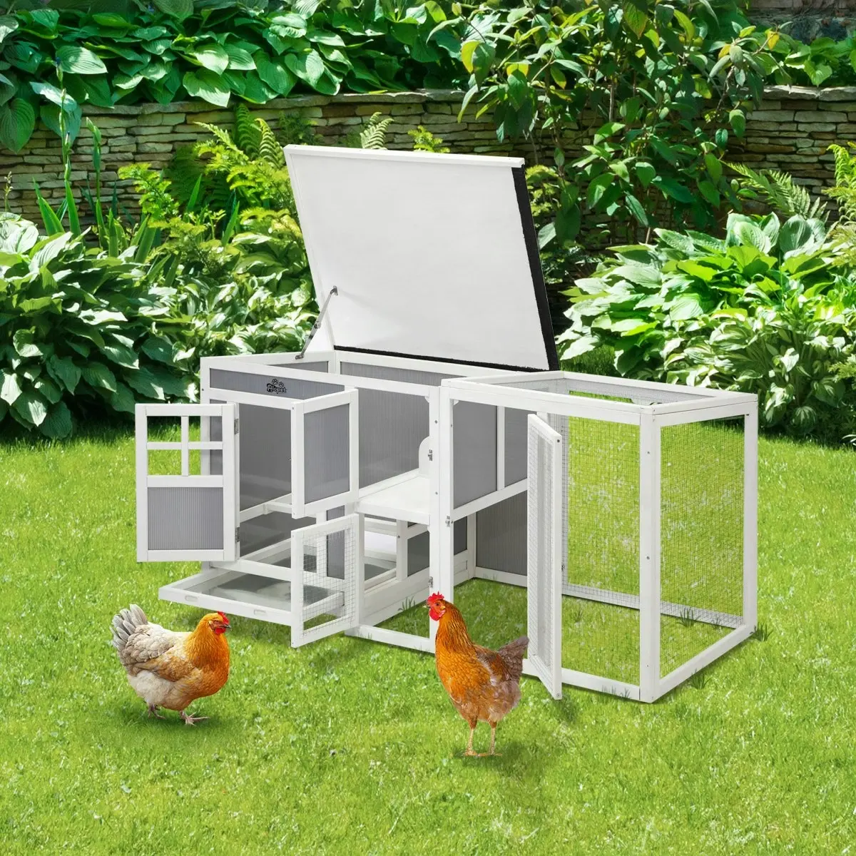 Alopet Chicken Coop Rabbit Hutch Wooden House Run Large Cage Double Hatch