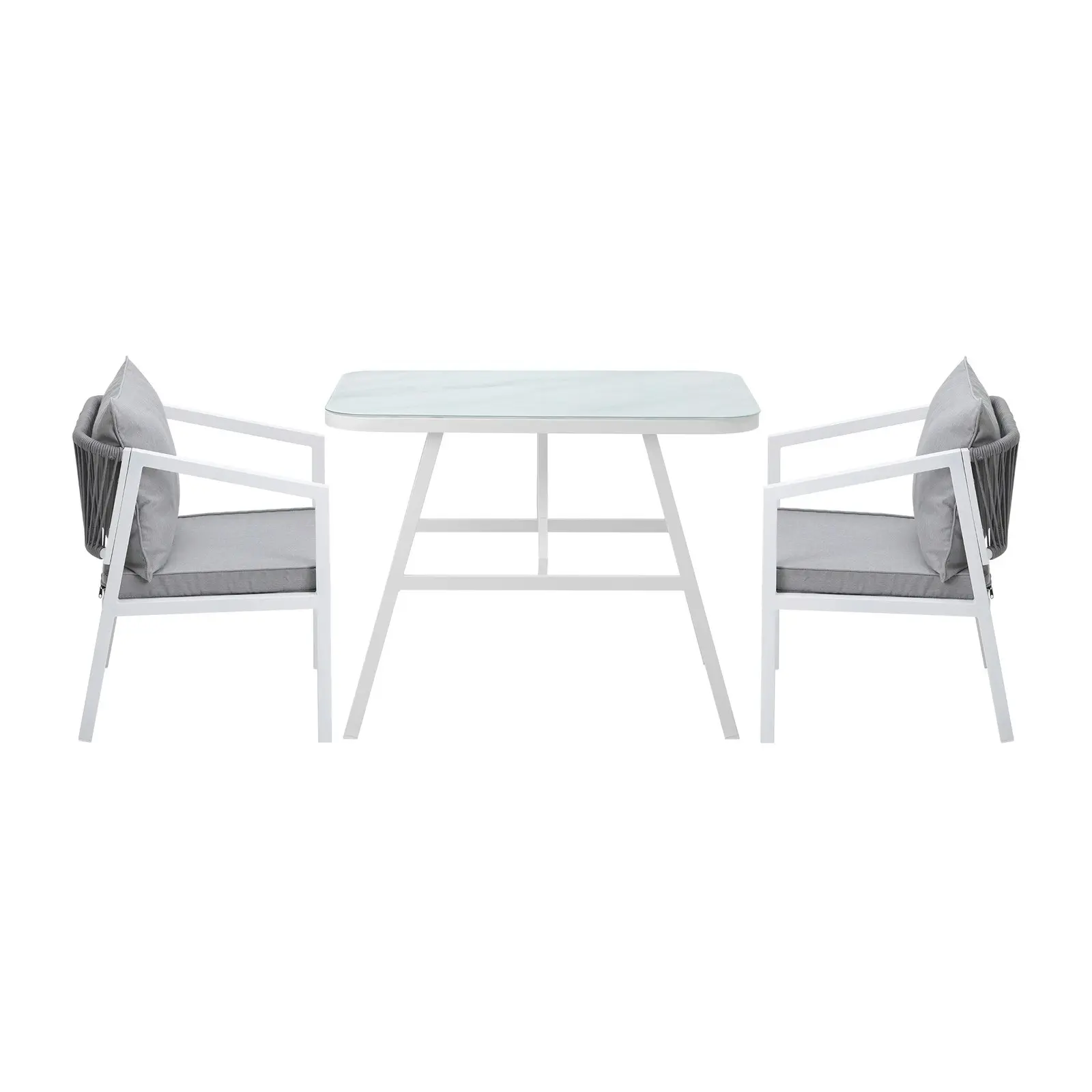 Livsip Outdoor Dining Set Marble-style Table Garden Patio Furniture Setting 3PCS