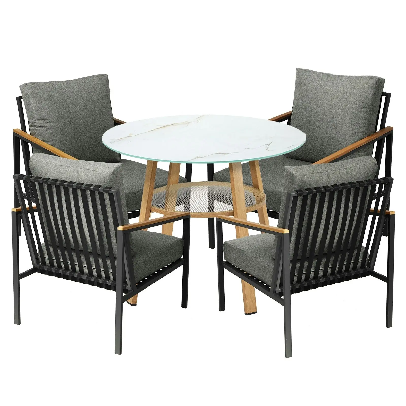 Livsip Outdoor Patio Setting Furniture Lounge Bistro Dining Set 4 Seater