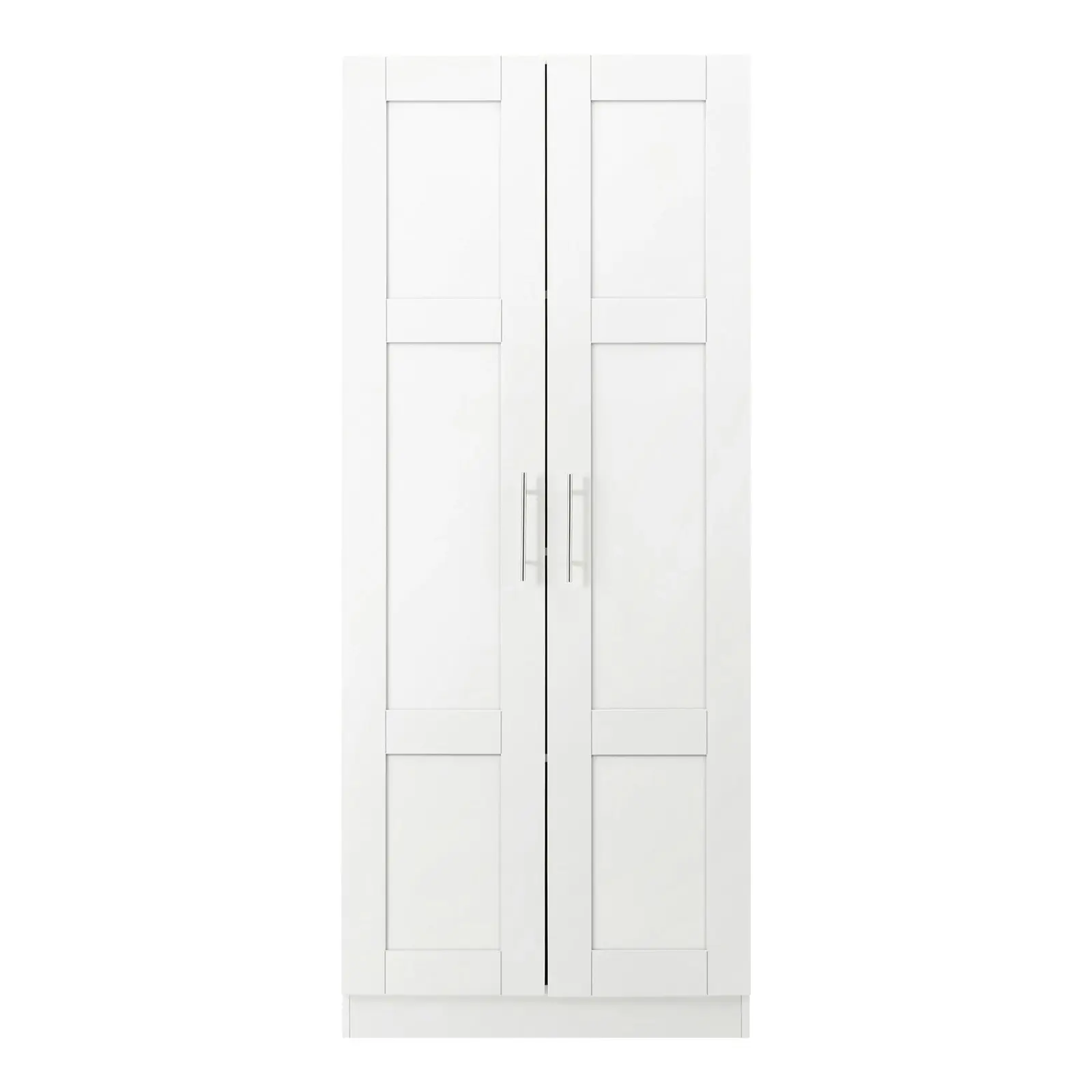 Oikiture Wardrobe Clothes Storage Cabinet Large Cupboard 2 Doors 4 Shelves White