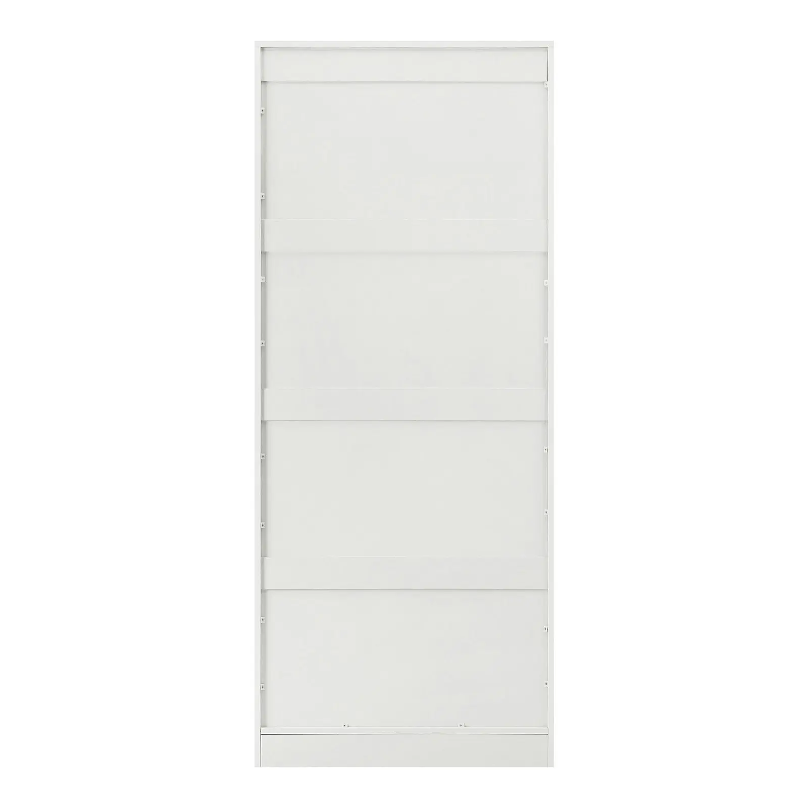 Oikiture Wardrobe Clothes Storage Cabinet Large Cupboard 2 Doors 4 Shelves White